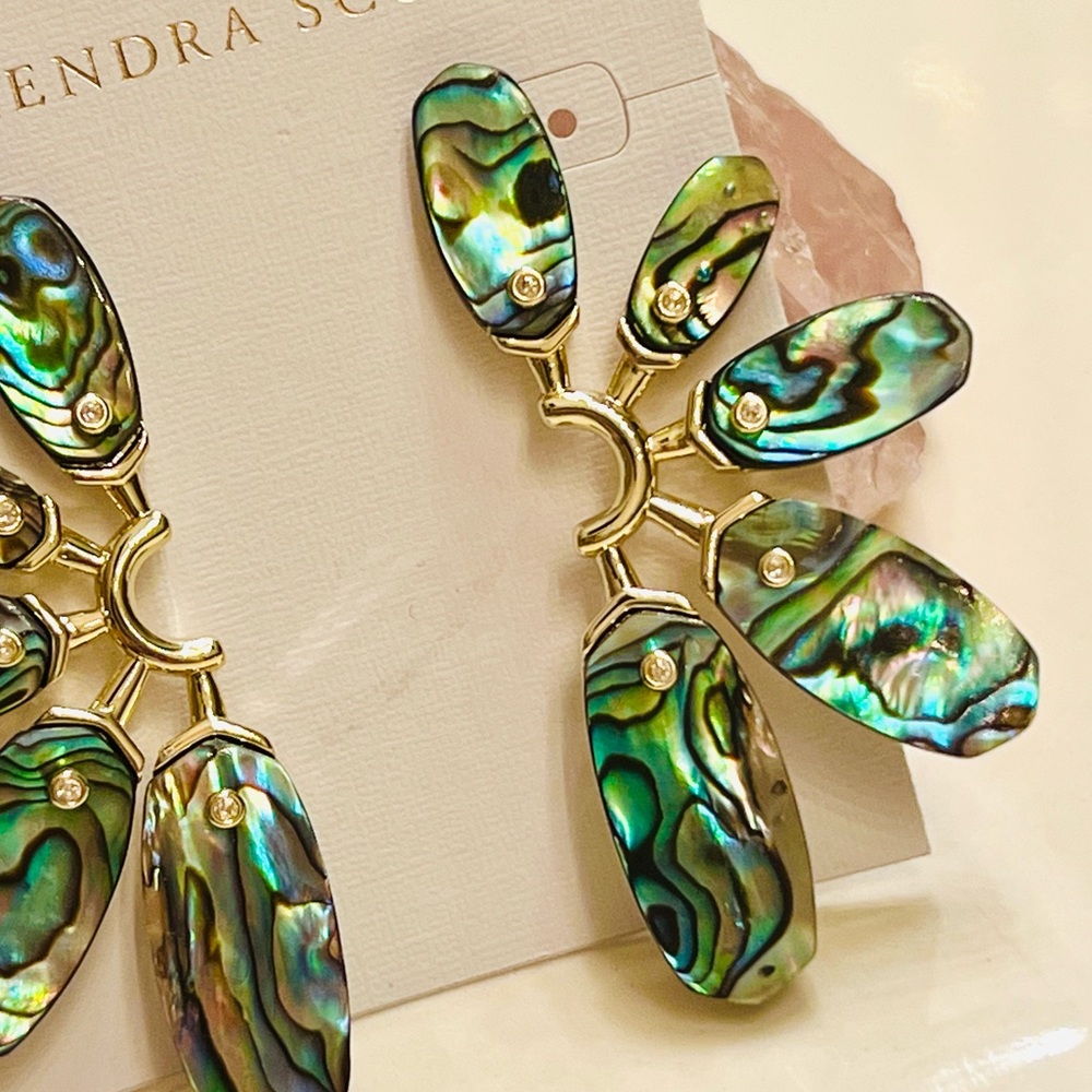 ๐บ๐HP๐๐บ NWT Kendra Scott Ashlyn Abalone Shell Statement Earrings - Picture 8 of 16